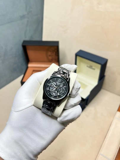 Мужские наручные часы Tissot, современный дизайн, уникальный стиль, в подарочной коробке — CLEANNE-TISSOT32SKLET-ЧЕРН