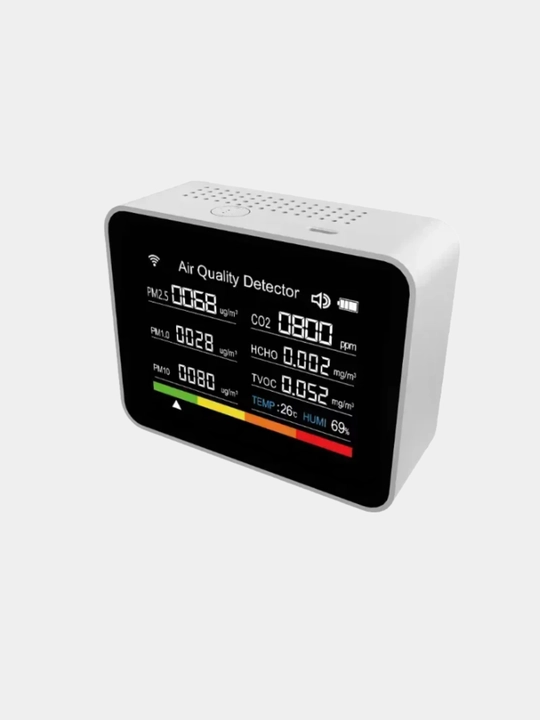 Детектор качества воздуха 8-в-1 — CO₂, PM2.5, PM1.0, PM10, HCHO, TVOC,