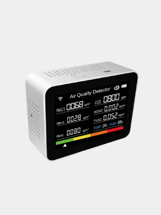 Детектор качества воздуха 8-в-1 — CO₂, PM2.5, PM1.0, PM10, HCHO, TVOC,