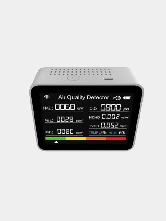 Детектор качества воздуха 8-в-1 — CO₂, PM2.5, PM1.0, PM10, HCHO, TVOC,