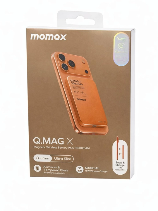 MagSafe tashqi akkumulyatori, PowerBank 5 000 mA/soat, momax 15w qulay quvvatlashbanki