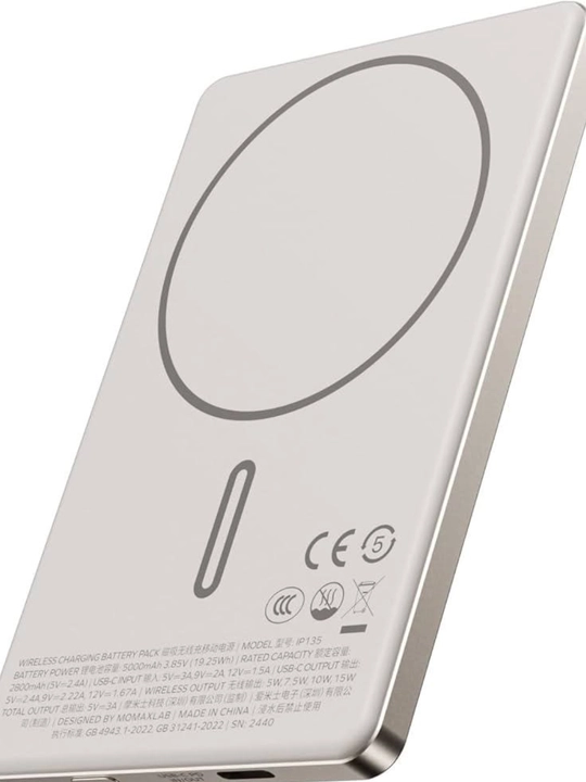 MagSafe tashqi akkumulyatori, PowerBank 5 000 mA/soat, momax 15w qulay quvvatlashbanki