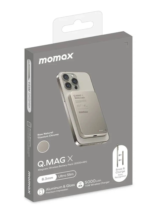MagSafe tashqi akkumulyatori, PowerBank 5 000 mA/soat, momax 15w qulay quvvatlashbanki