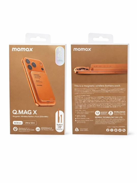 MagSafe tashqi akkumulyatori, PowerBank 5 000 mA/soat, momax 15w qulay quvvatlashbanki