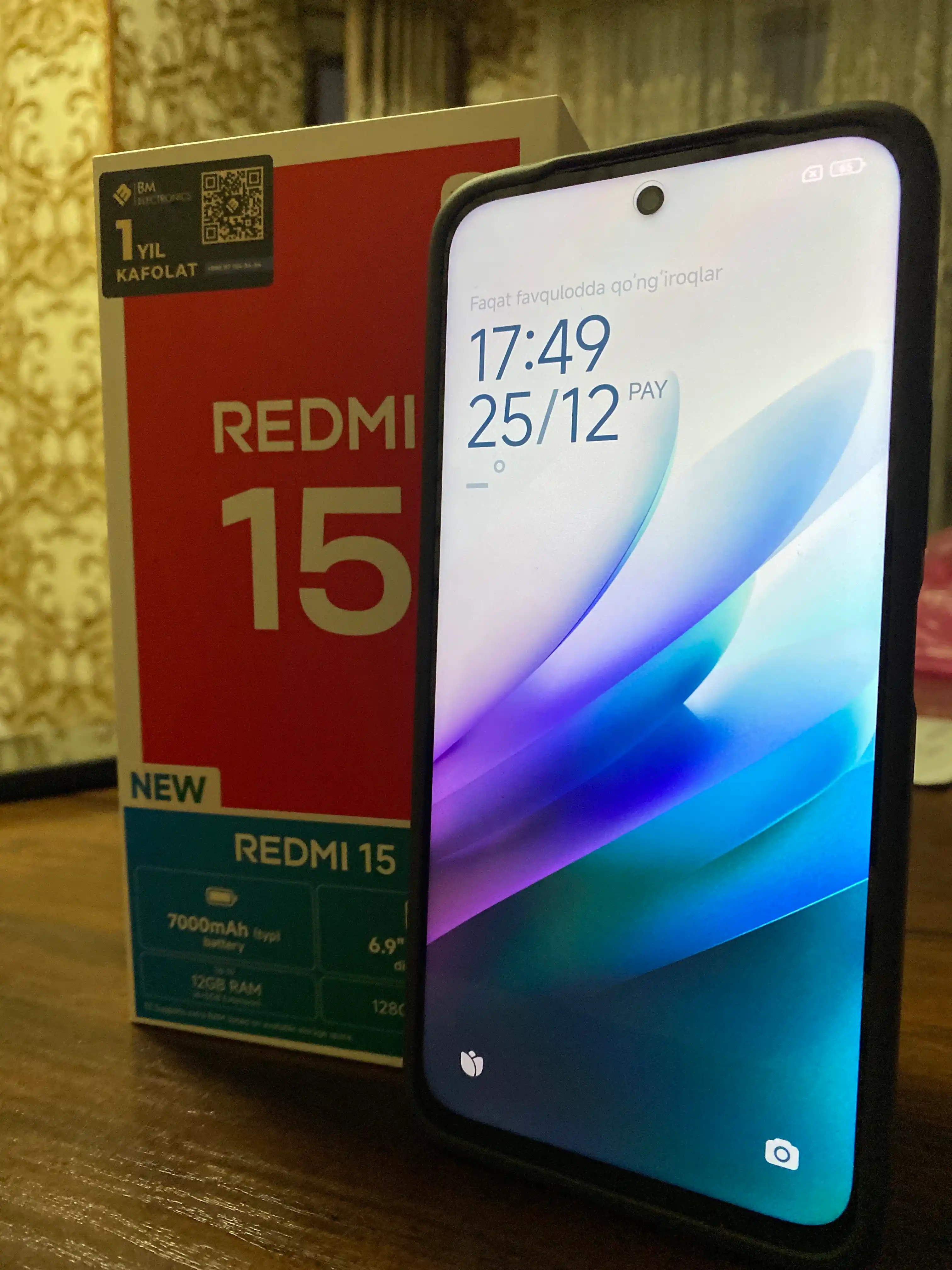 Смартфон Redmi 15, 8/256 ГБ, 6.9 IPS-дисплей, 50 Мп, 7000 мАч, быстрая зарядка 33 Вт