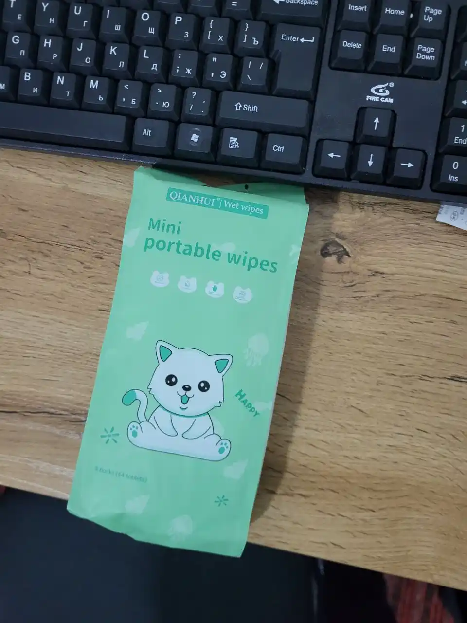 Nam salfetkalar 64 dona, antibakterial, mini, bolalar va kattalar uchun