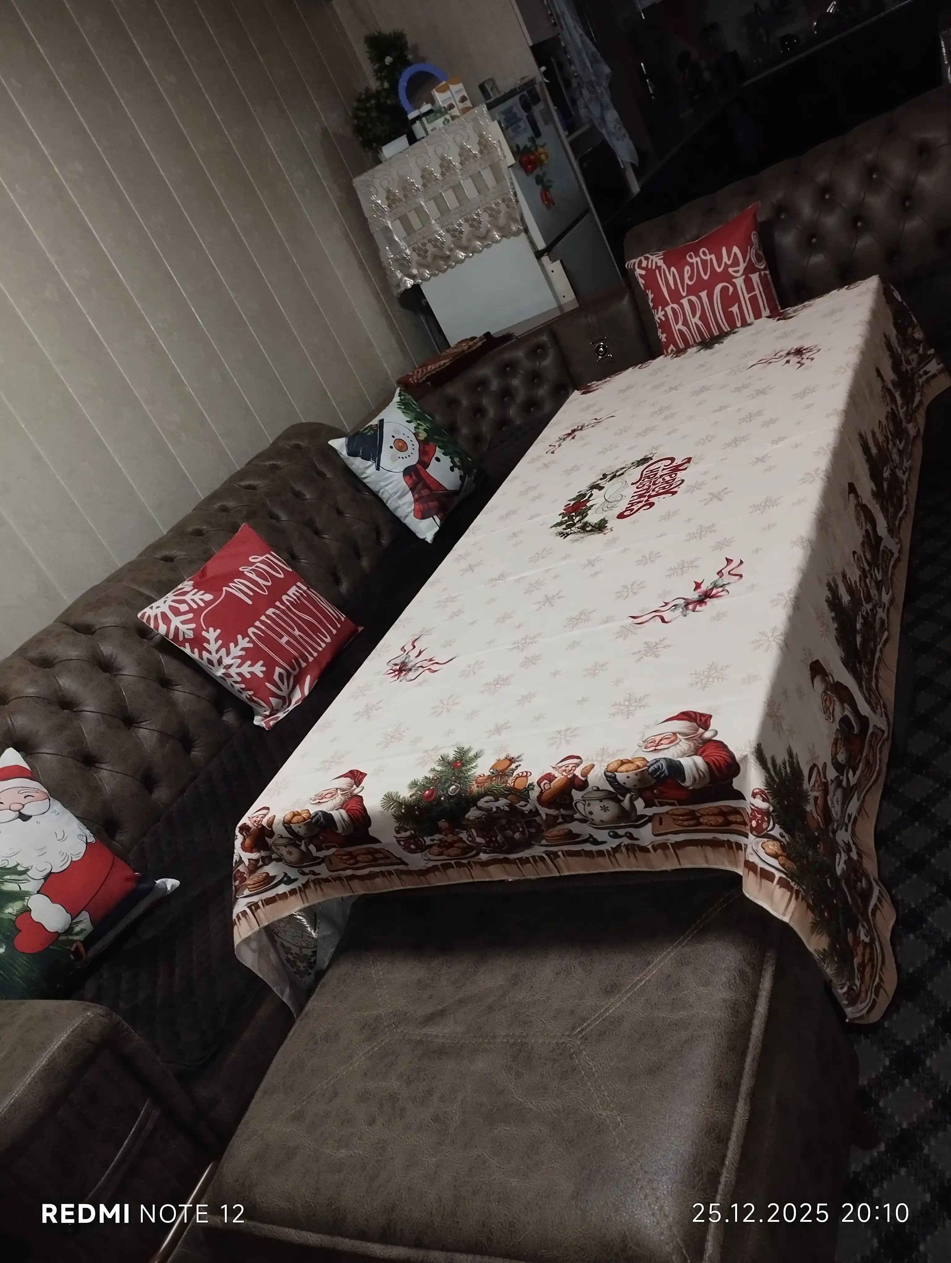 Yostiq jildlari Yangi yil uchun, 45×45 sm, dekorativ, zig‘ir, 4 dona, divan uchun