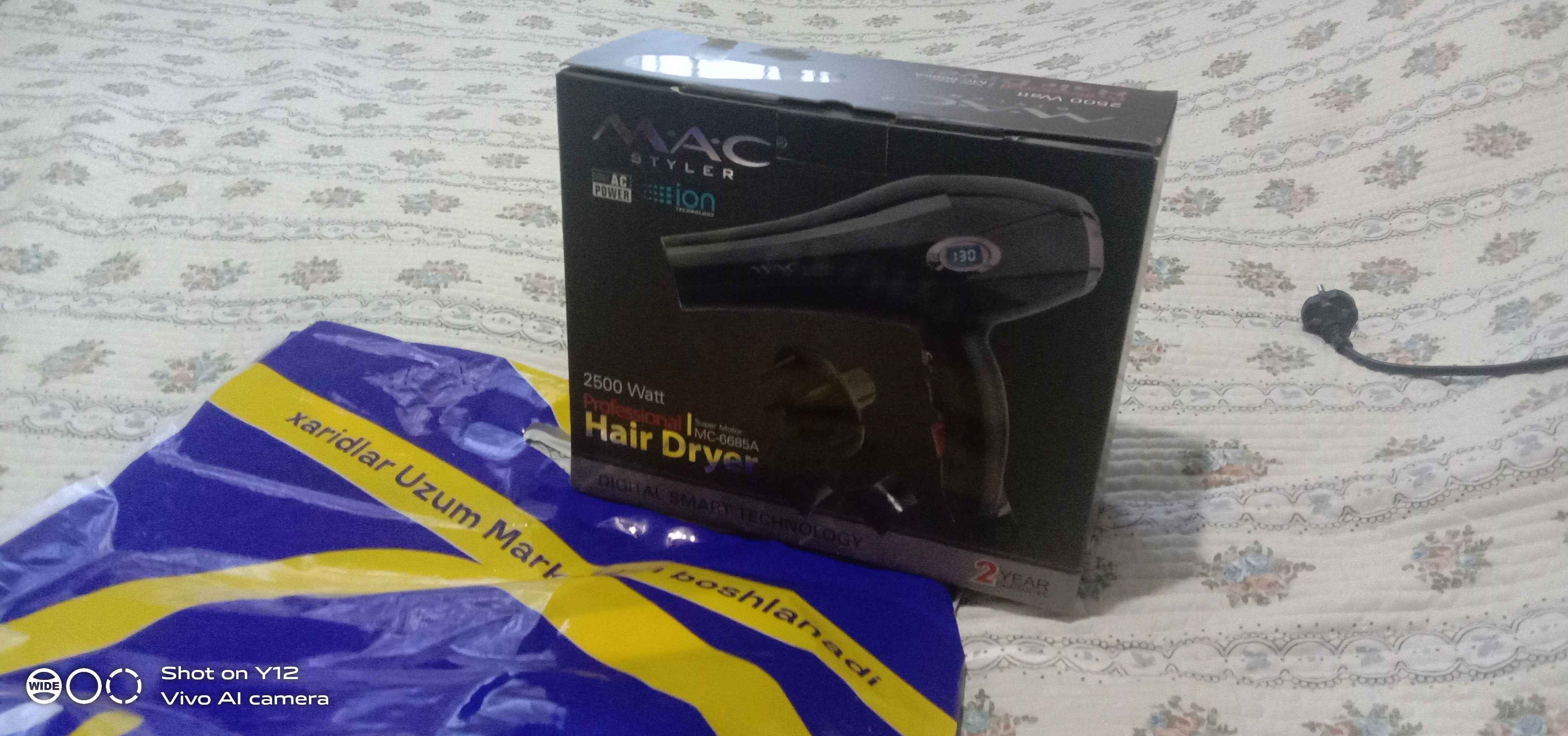 Professional fen soch quritgich MAC styler MC-6641, quritish va turmaklash uchun, 2400W