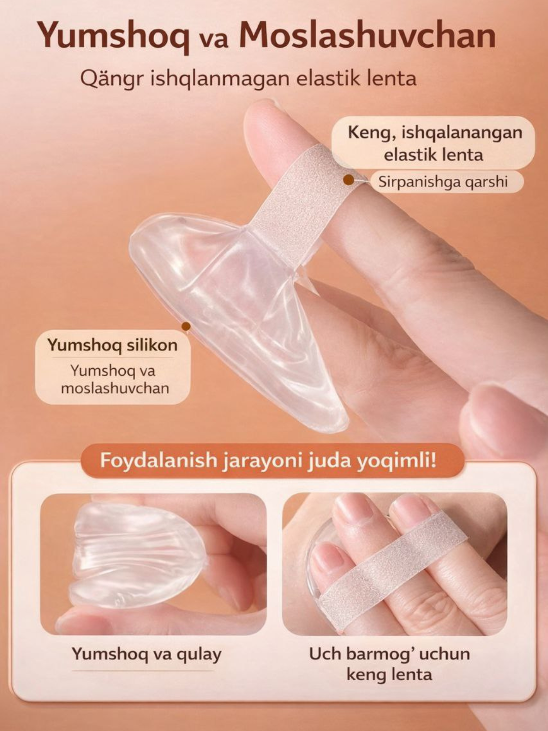 Sponch, shaffof silikon aplikator tonal krem aplikatori - 