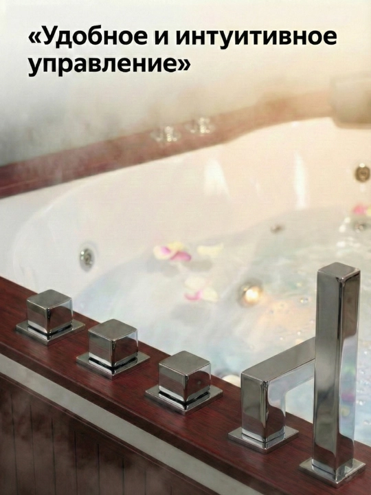 Aeromassaj, sensorli panel, LED yoritgichli akrildan tayyorlangan Jakuzi gidromassaj vannasi