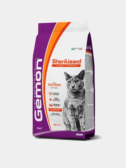 Сухой корм Gemon Cat для стерилизованных кошек, с индейкой