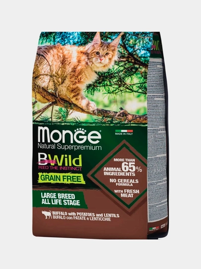 Сухой корм Monge Cat Bwild Grain Free Adult Buffalo, 1500 г