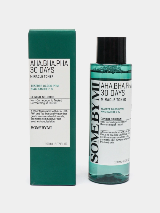 Yuz uchun toner, SOME BY MI, Aha,bha.pha 30 days, suoer matcha, yuja niacin, 150 ml