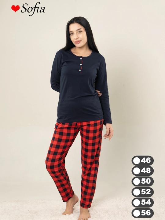 Ayollar pijamasi, 100% paxta