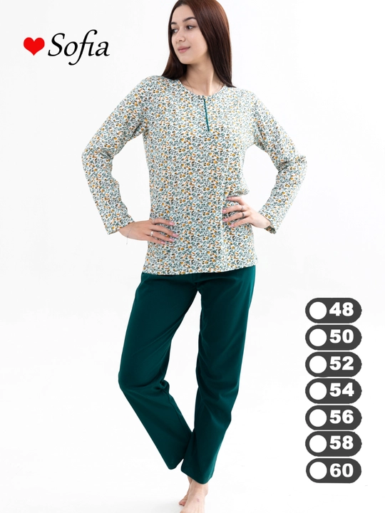 Ayollar pijamasi, 100% paxta