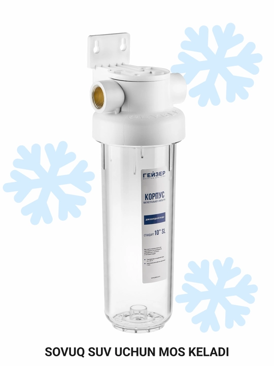 Filtri korpusi Geyser Garant 3/4 10SL sovuq suv uchun, magistral filtr, plastikdan