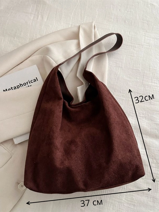 Maktab sumkasi, ayollar uchun, katta, xobo, retro uslubda, zamsh sumkasi, shopper, o‘qish uchun