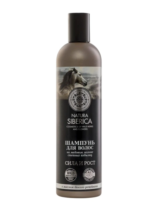 Natura Siberica, asal qimiz, soch uchun "Kuch va o‘sish" shampuni, 400 ml - 