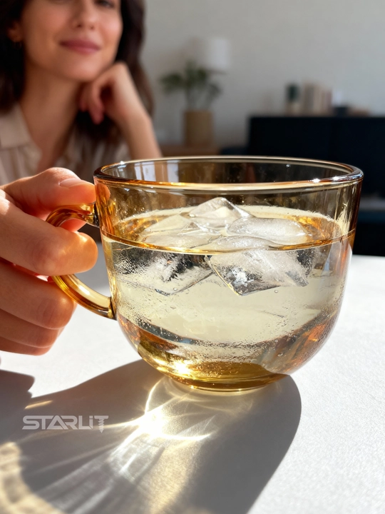 Shaffof shisha krujka, choy va qahva uchun stakan va qadah - 