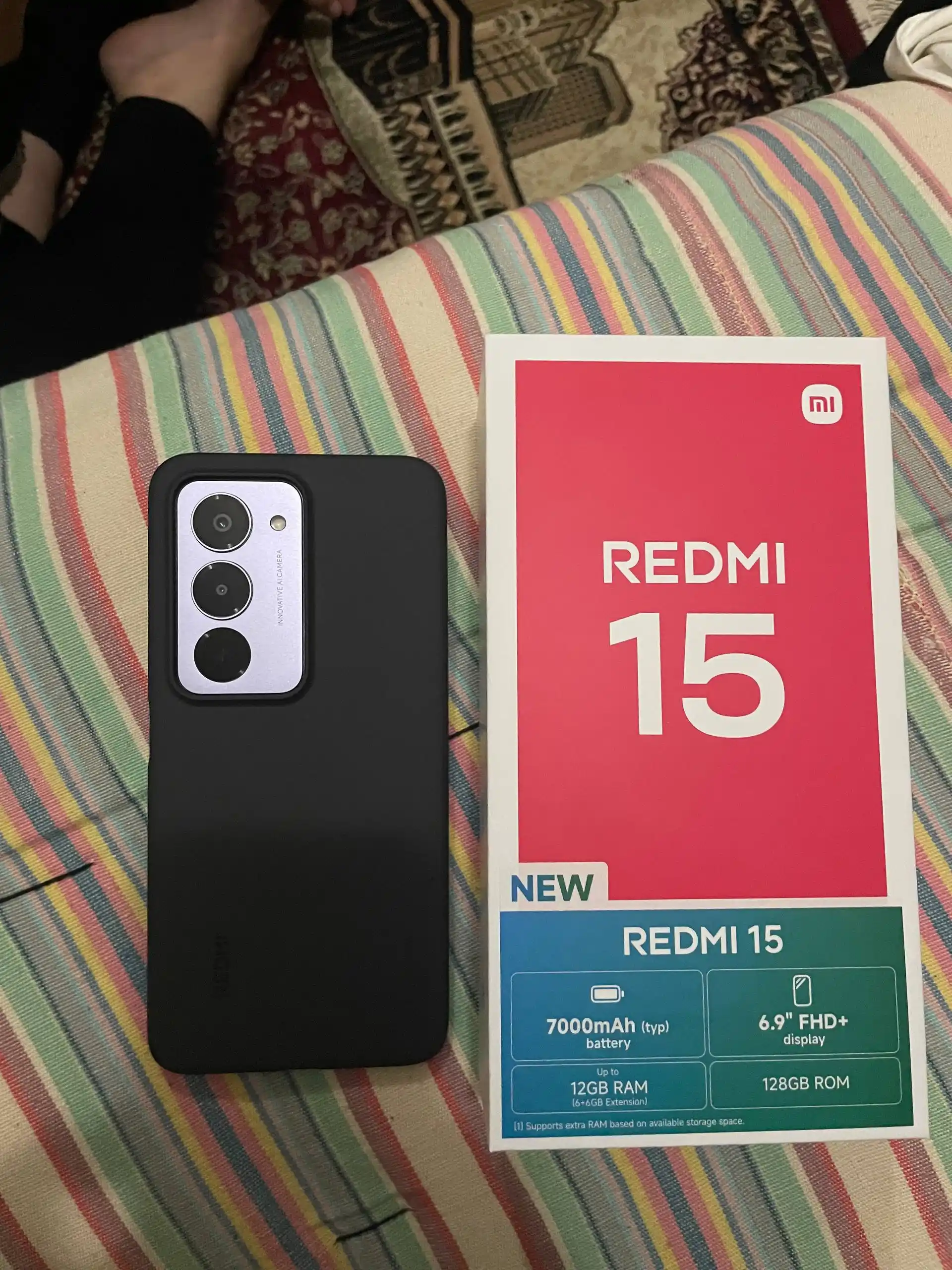 Смартфон Redmi 15, 8/256 ГБ, 6.9 IPS-дисплей, 50 Мп, 7000 мАч, быстрая зарядка 33 Вт