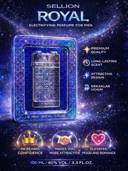 Erkaklar uchun atir ROYAL, sovg`a uchun, 100 ml