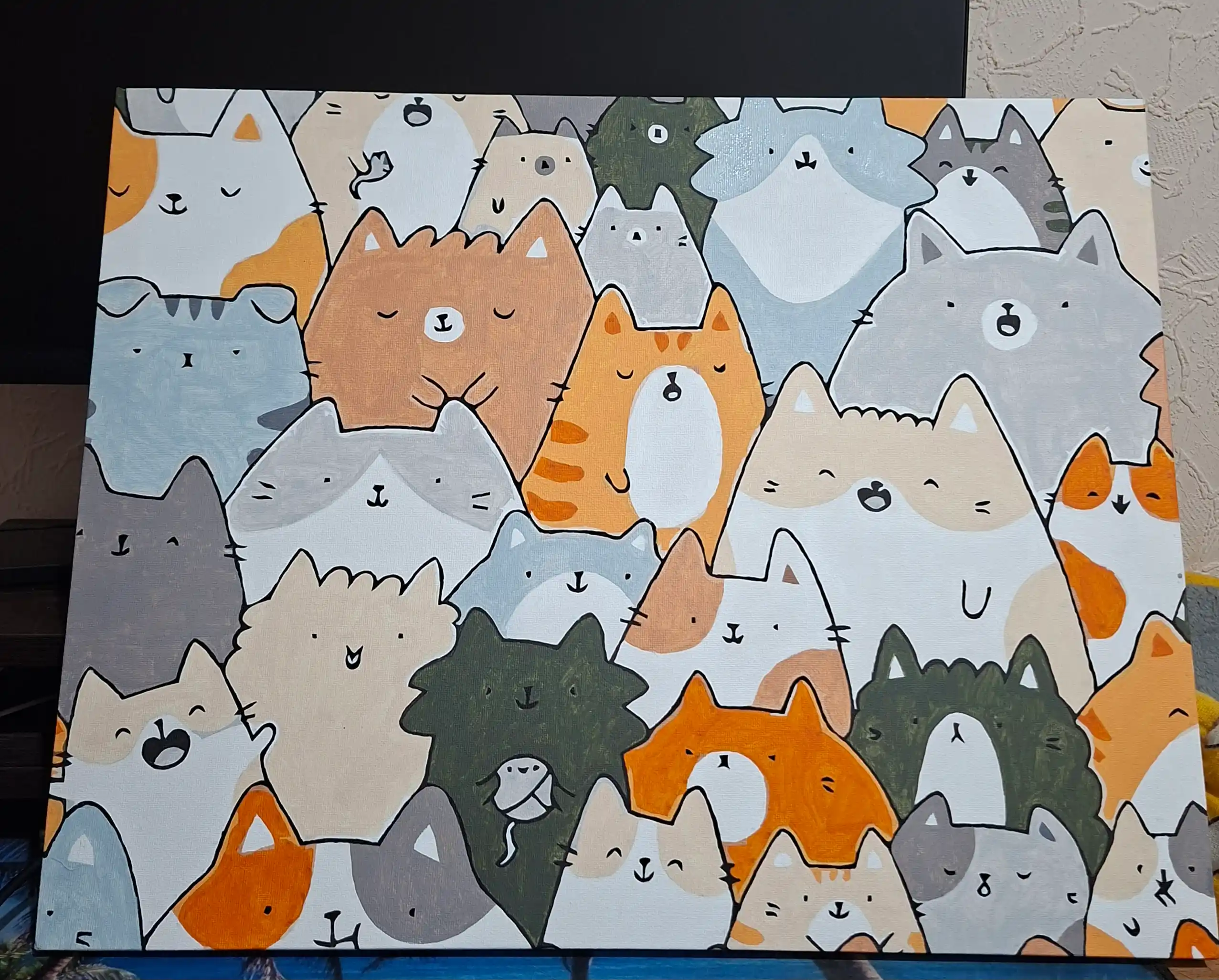 Картина рисование по номерам ARTERY "Котики", раскраска на холсте, 40 * 50 см