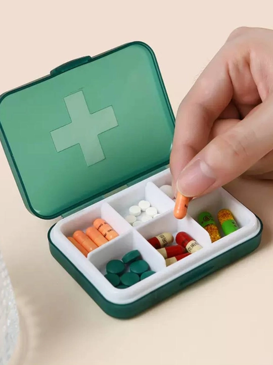 Таблетница, контейнер для бадов, лекарств и витаминов, органайзер портативный для таблеток