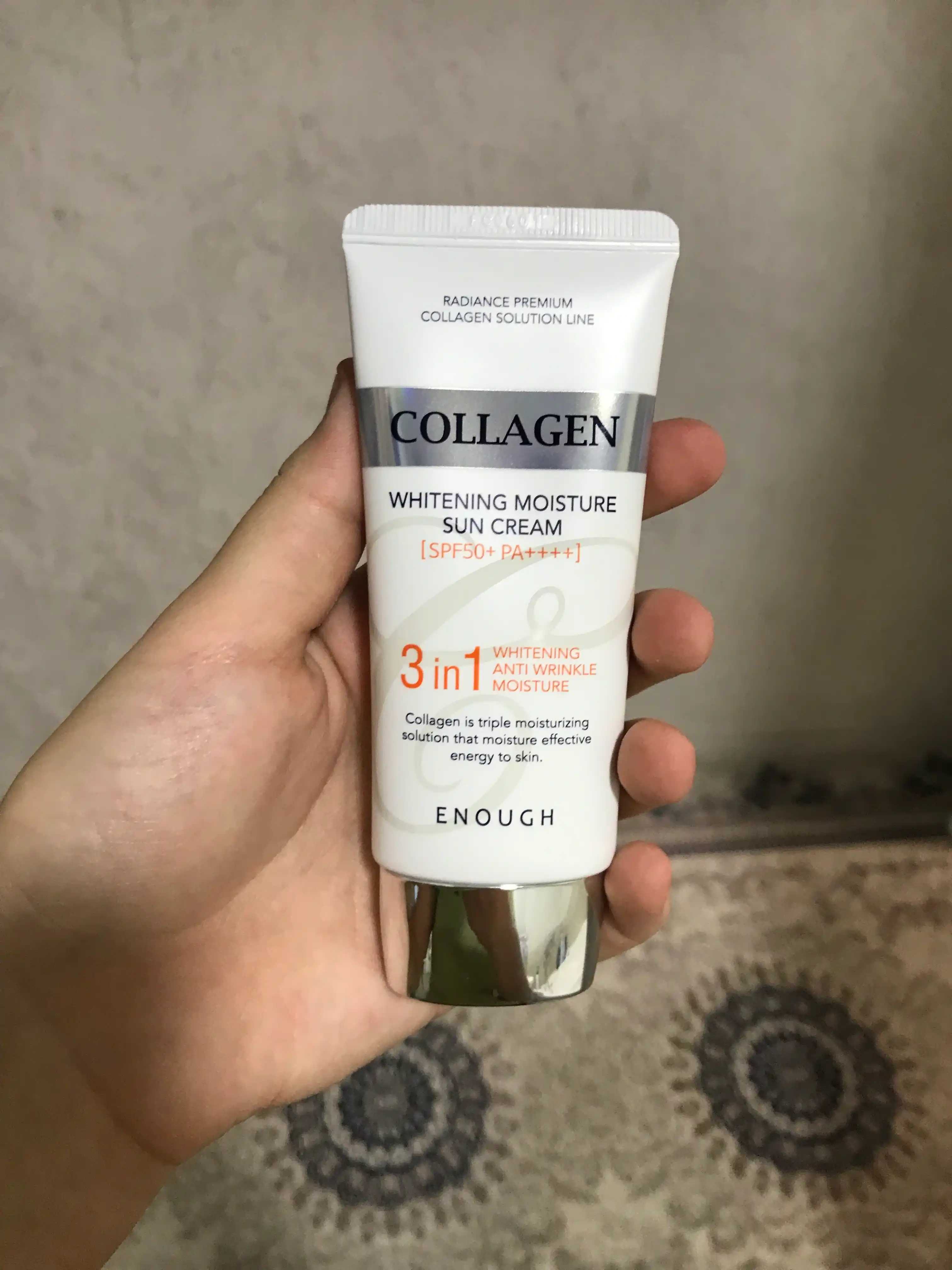 Quyoshdan himoyalovchi krem Enough 3 in 1 Whitening Sun Cream SPF50/PA+++, 50 ml
