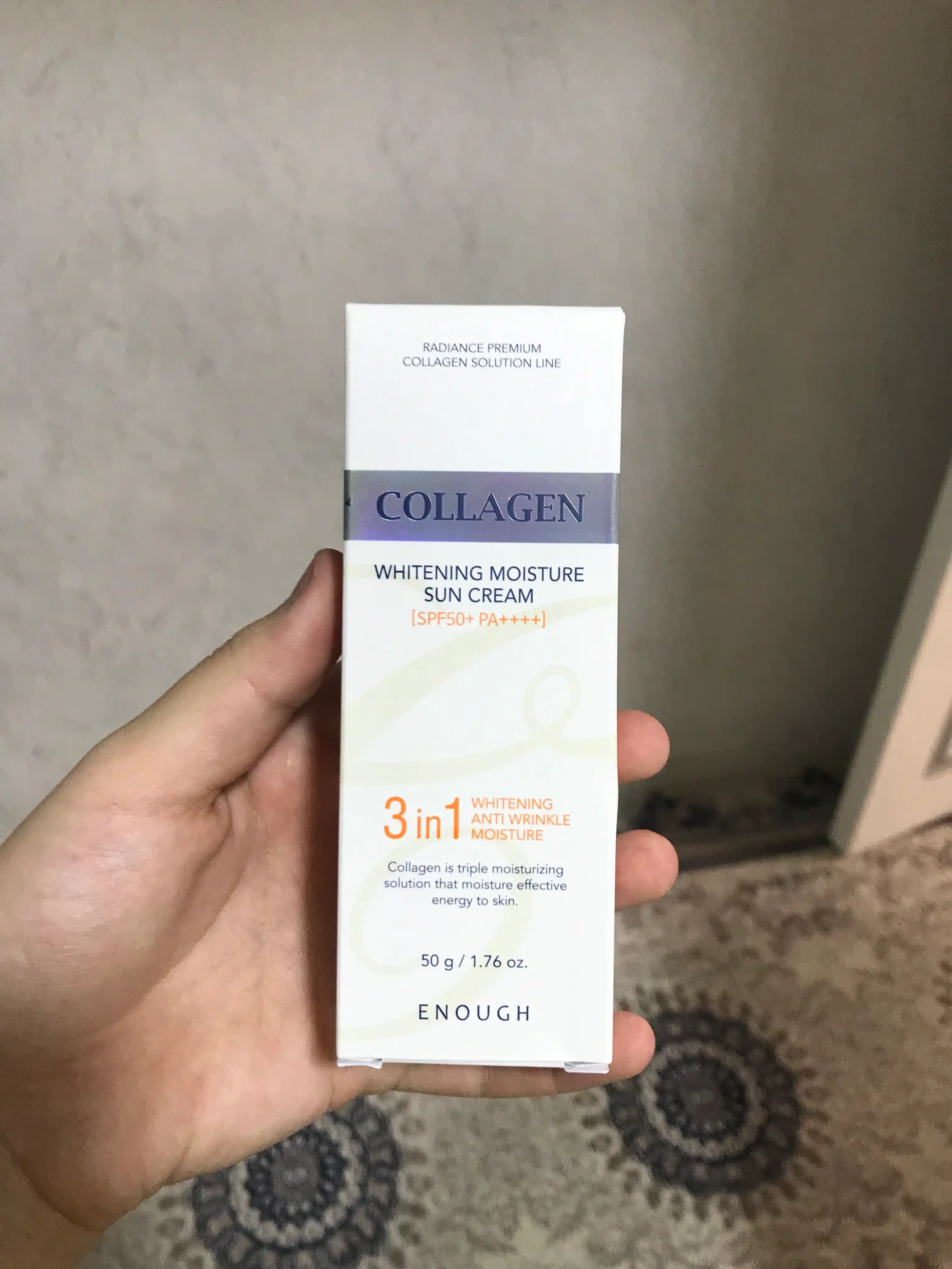 Quyoshdan himoyalovchi krem Enough 3 in 1 Whitening Sun Cream SPF50/PA+++, 50 ml