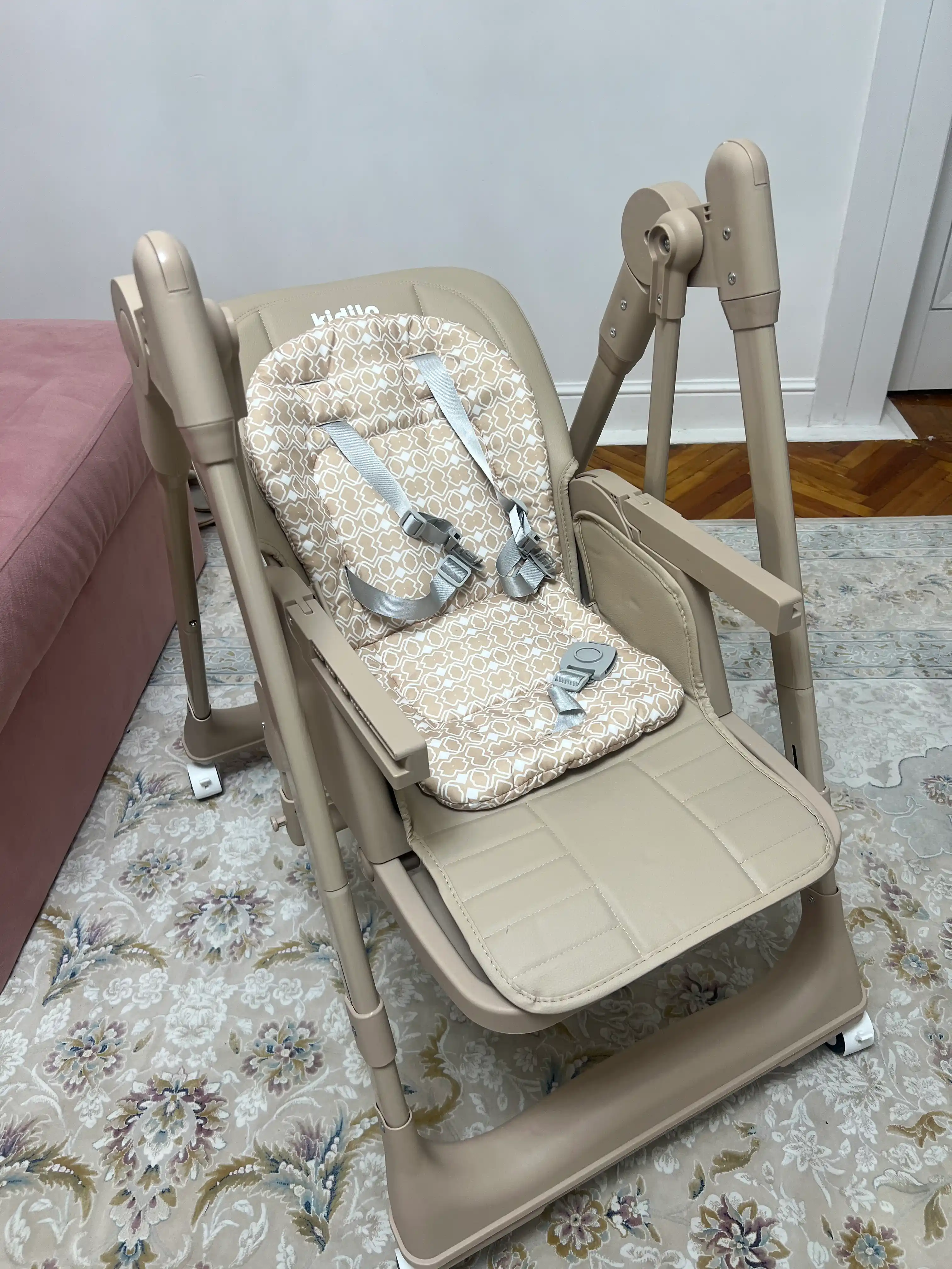 Детский стульчик для кормления + качели для детей Kidilo, 3 в 1, стульчик для детей