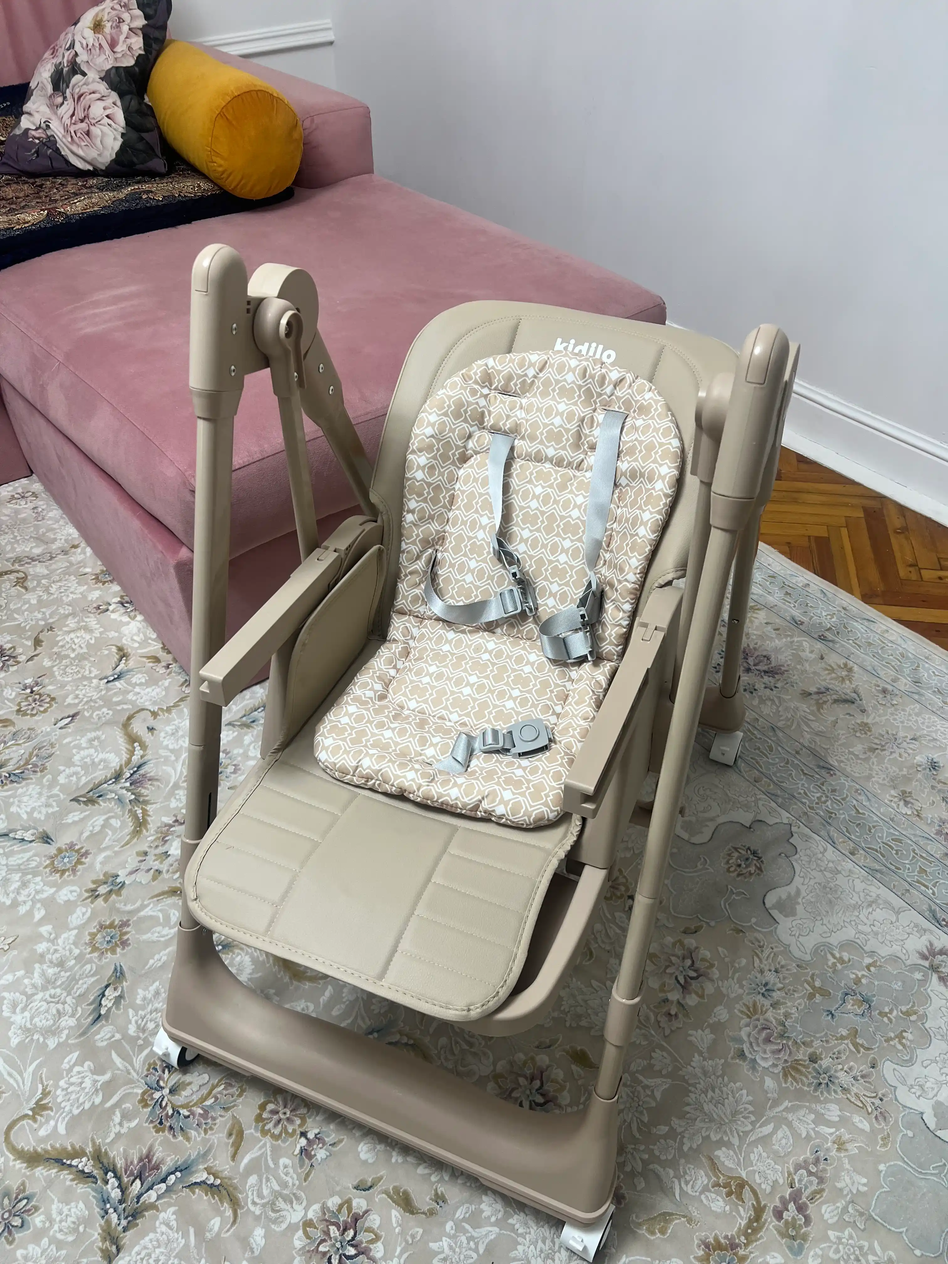 Детский стульчик для кормления + качели для детей Kidilo, 3 в 1, стульчик для детей