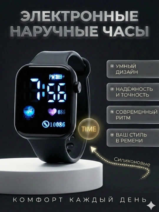 Электронные наручные часы, LED - 