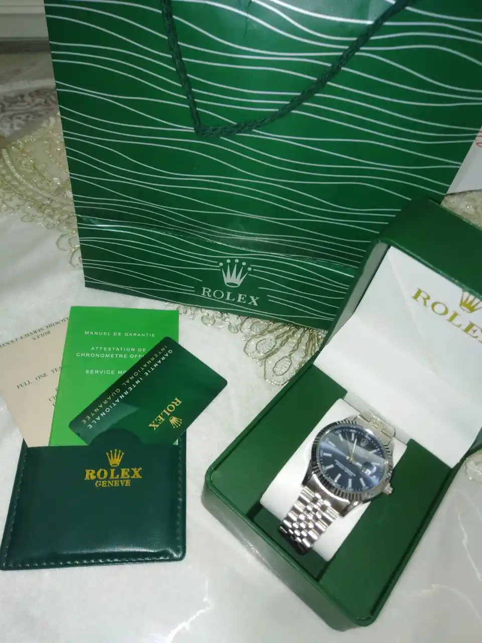 Erkaklar qo'l soati Rolix datejust 42 mm, kvarts mexanizmli, sovg'a to'plami bilan birga