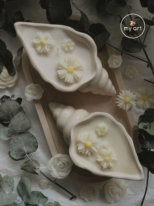 Силиконовaя форма ракушка, форма для гипса, смолы, молд подсвечник