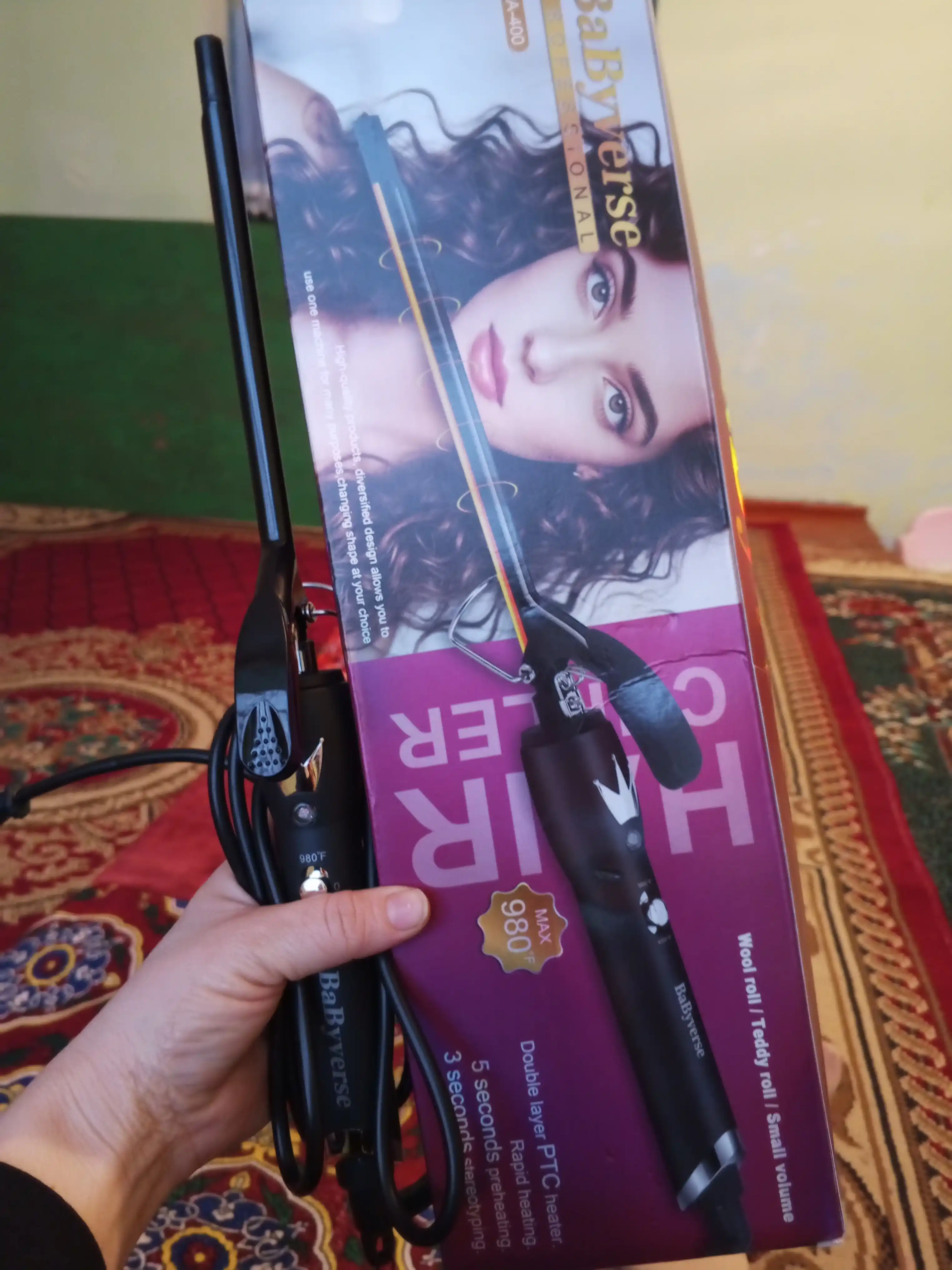 Afro jingalak sochlar uchun BaByverse BA-400 professional soch turmagi, keramik qoplamali