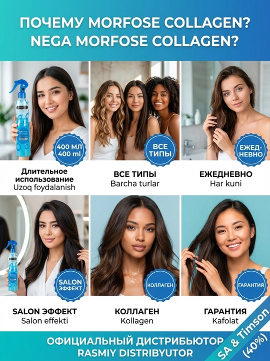 Ikki fazali yuvilmaydigan MORFOSE konditsioneri, soch uchun, 400 ml
