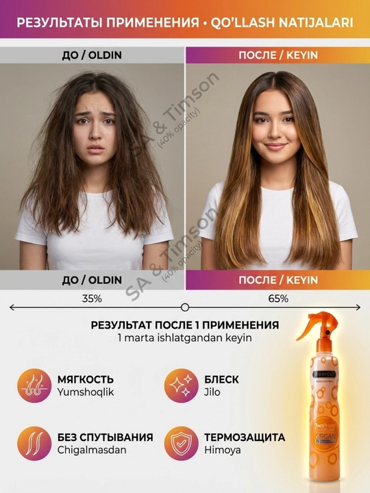 Ikki fazali yuvilmaydigan MORFOSE konditsioneri, soch uchun, 400 ml