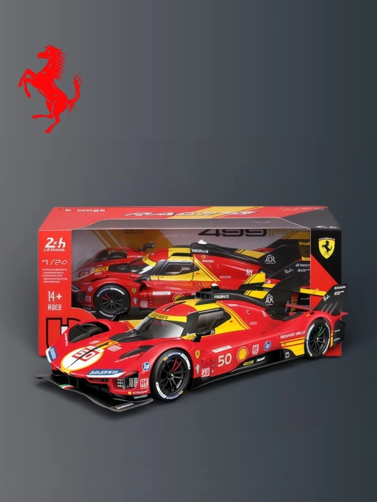 Ferrari 499P Le Mans No50 metall modeli 1:24, eshiklar ochiladi
