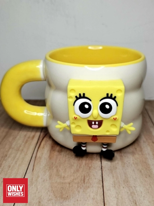 Spanj Bob 3D dizaynli keramika krujka, ajraladigan figurali bolalar va sovg‘a uchun