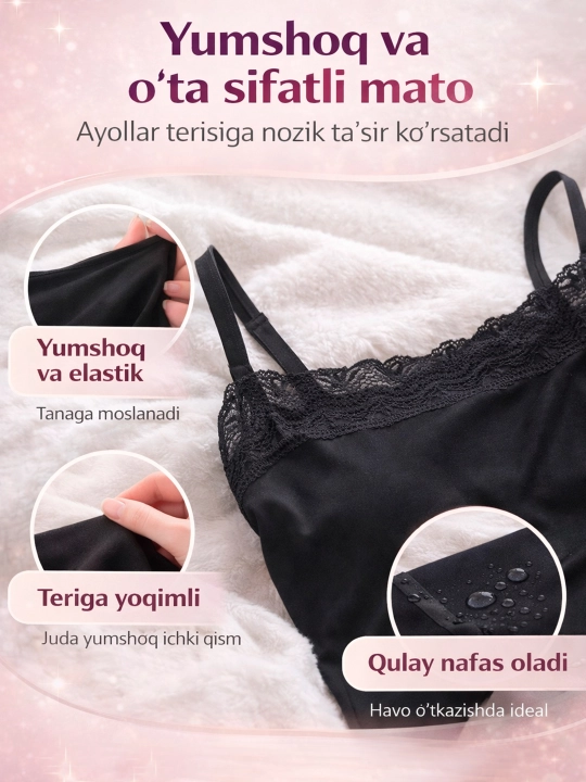 Ayol va qizlar uchun mayka – yumshoq va yengil matoli, kundalik va ish uchun ichki kiyim