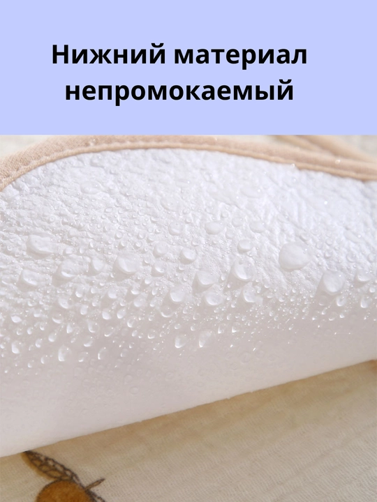 Нагрудник детский, слюнявчик для ребенка водонепроницаемый, сверху хлопок марлевка