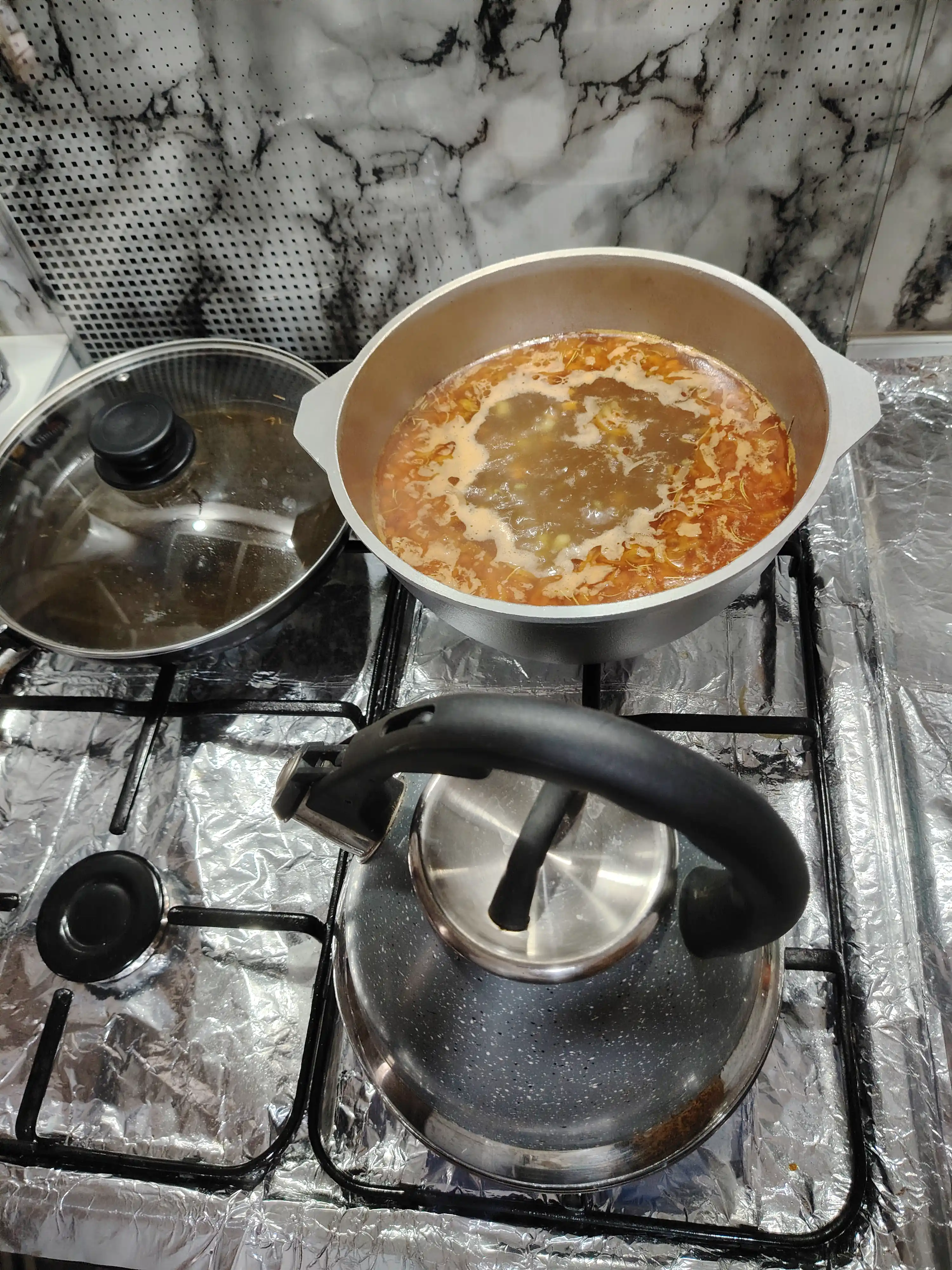 Алюминиевый казан, со стеклянной крышкой, 5 л