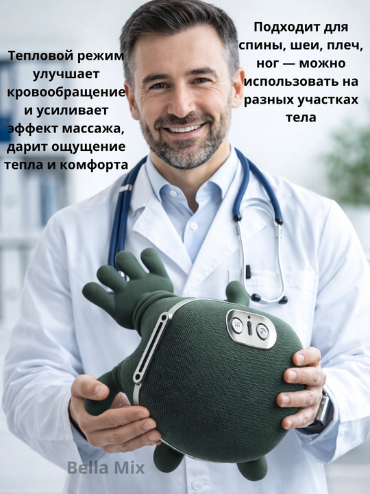 Массажёр «Черепаха» с подогревом и двумя скоростями — для спины, шеи и ног SiaaSoo