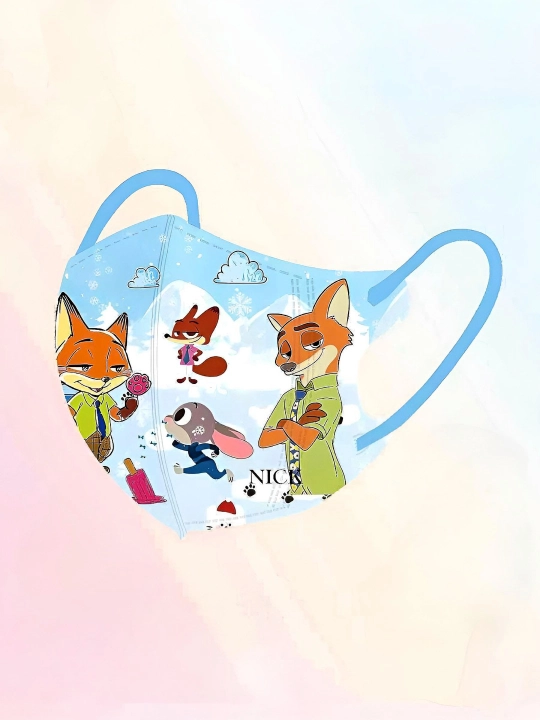KN95 bir martalik bolalar niqobi, 3–12 yosh, multfilm dizayn Zootopia