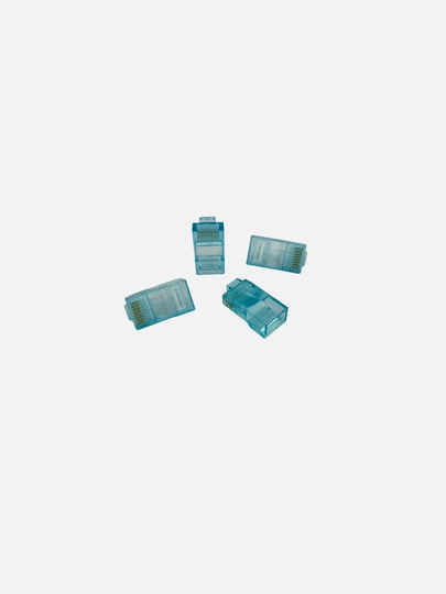 Classy Star RJ45 Cat5e Ethernet konnektorlar, ko‘k rang — 100 dona
