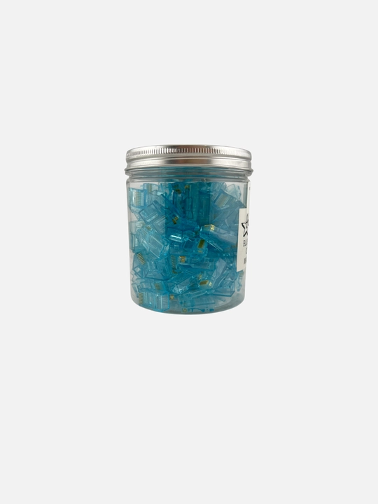 Classy Star RJ45 Cat5e Ethernet konnektorlar, ko‘k rang — 100 dona