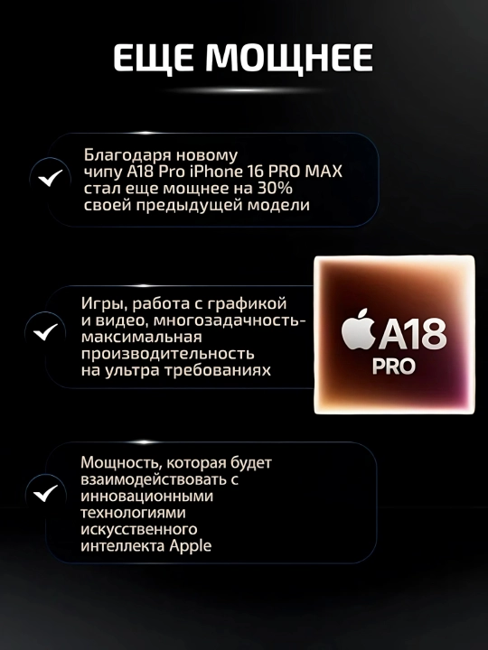 Smartfon iPhone 16 Pro, Pro Max, 128, 256 ГБ, 1-SIM, Dual-SIM, g'ilof va oyna sovg'aga