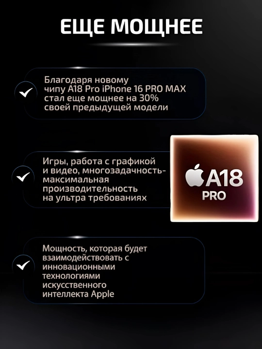 Smartfon iPhone 16 Pro, Pro Max, 128, 256 ГБ, 1-SIM, Dual-SIM, g'ilof va oyna sovg'aga