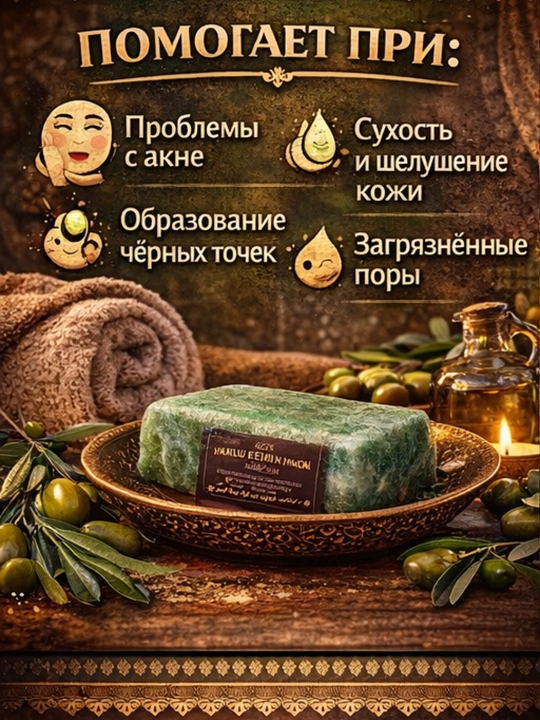 OENS Zaytun moyi va junli massaj sovuni - piling, yumshoq teri, chuqur tozalash
