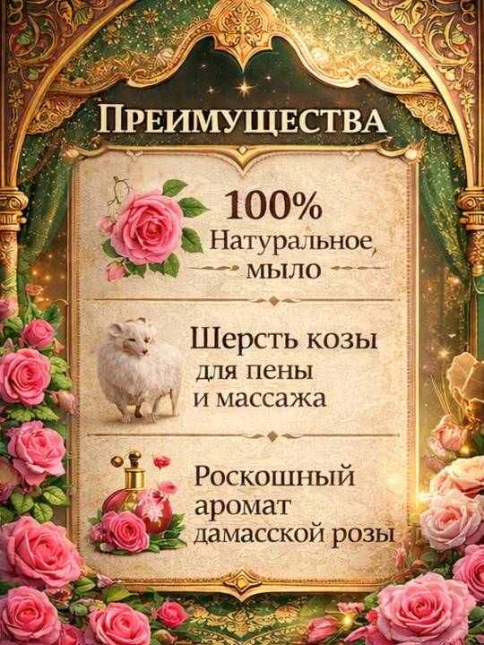 OENS ecki yungi bilan atirgul aromali SPA sovun, nozik piling, namlovchi parvarish, nafis ter